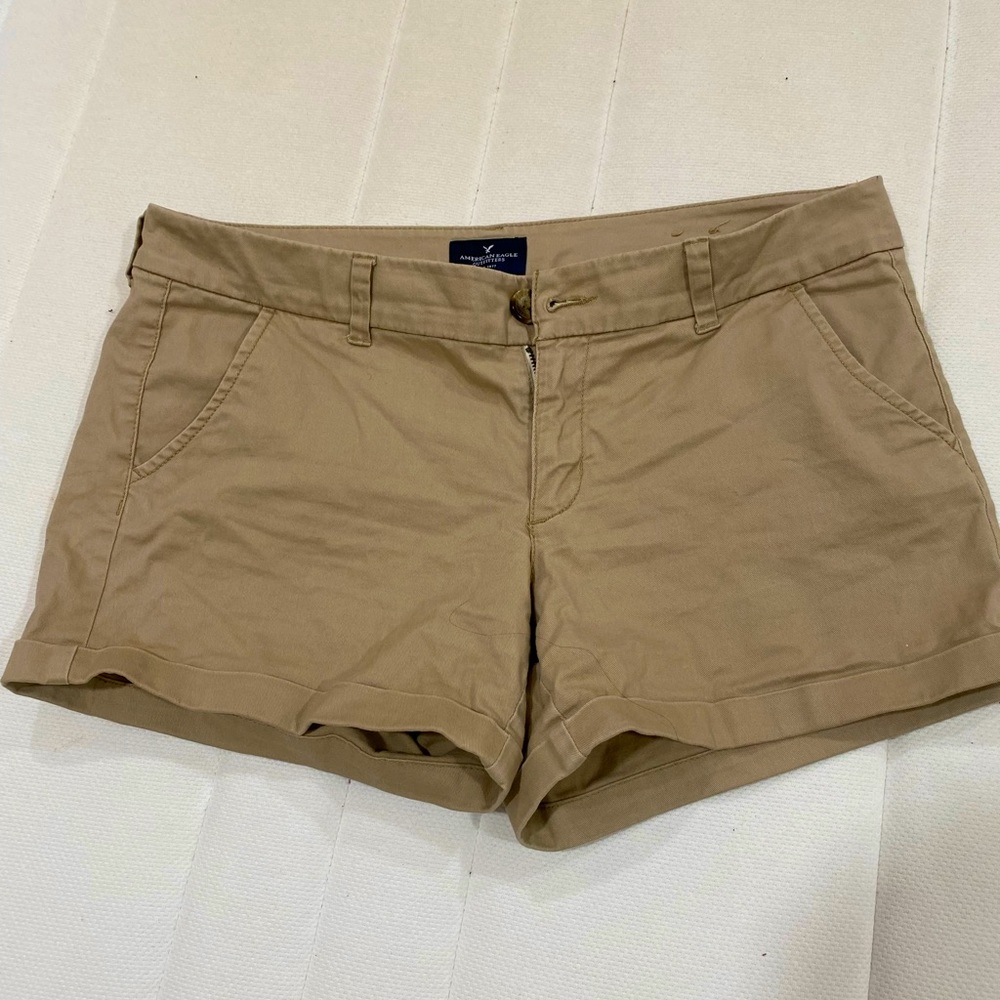 American Eagle Khaki Midi Shorts